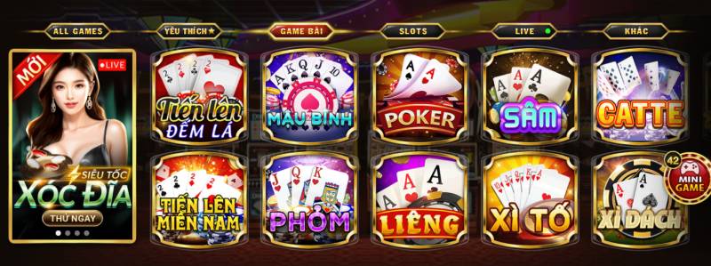 Kho game đa dạng: Từ game bài truyền thống đến cá cược hiện đại