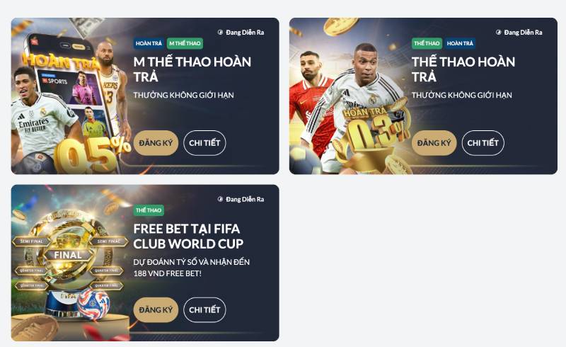 Không có giới hạn về số tiền hoàn trả và hoàn thua cho người chơi