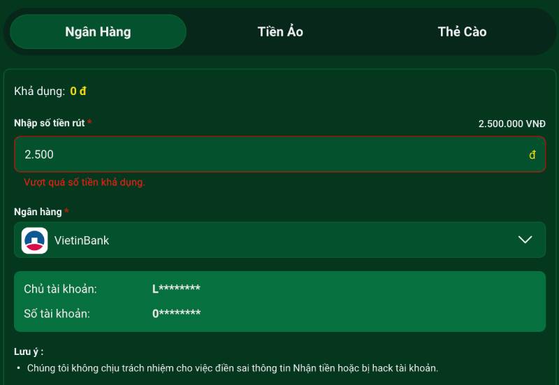 Liên kết tài khoản ngân hàng