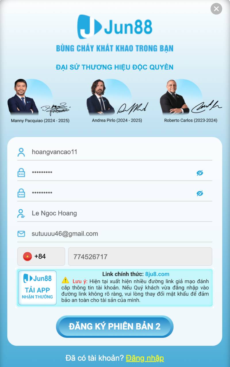 Nhập đúng và đầy đủ dữ liệu cá nhân khi đăng ký