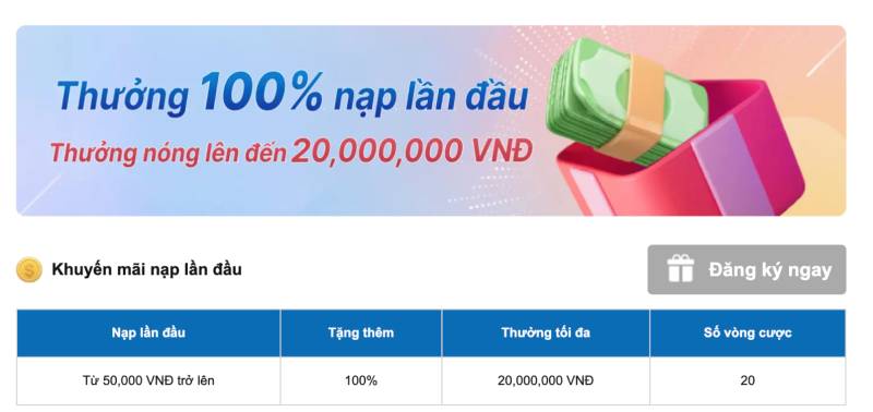 Ưu đãi nổi bật dành cho tài khoản mới Kubet